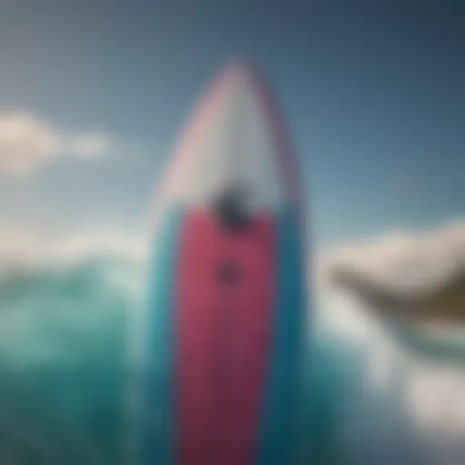 Close-up view of a pump surfboard showcasing its unique design elements