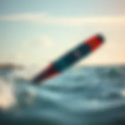 Kitesurf foil board gliding effortlessly over water