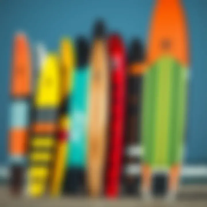 Variety of Kitesurf Foil Board Styles Different styles of kitesurf foil boards displayed together