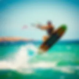 Dynamic action shot of a kiteboarder using Slingshot Hover Glide