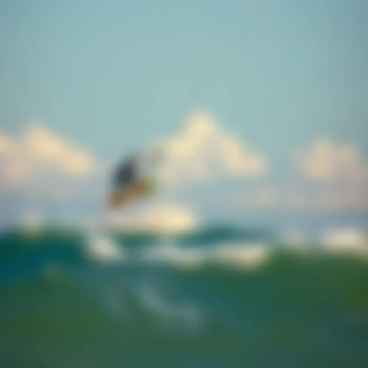 Kiteboarder soaring above the waves at Ponce Inlet
