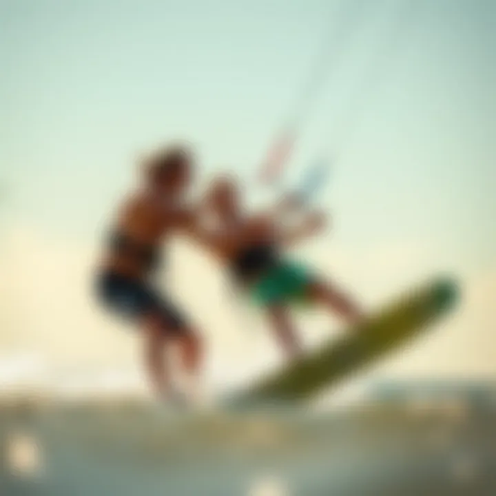 Experienced riders sharing tips on kiteboarding techniques