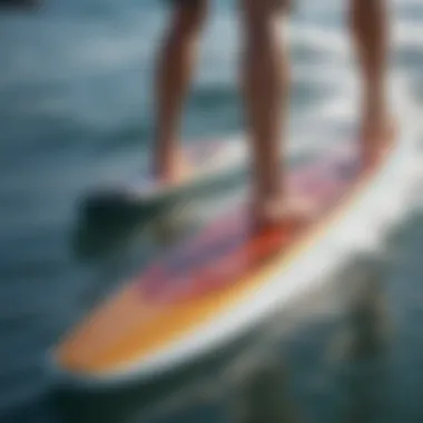 Close-up view of the innovative technology behind electric foil surfboards