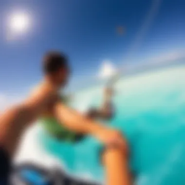 Thrilling Kiteboarding Experience in the Mariana Islands Kiteboarding over turquoise waters in the Mariana Islands