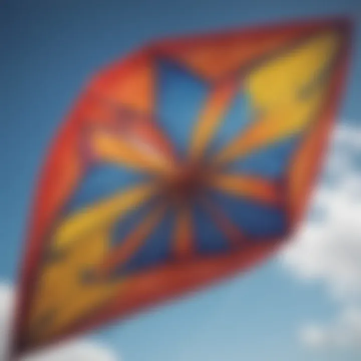 Close-up view of a foil kite showcasing its intricate design and materials