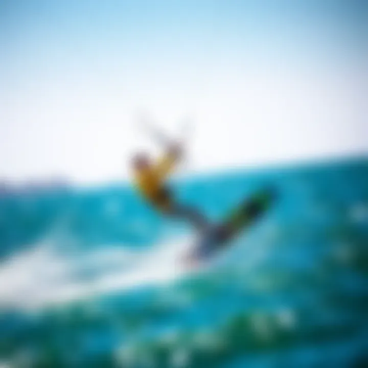 Advanced Kiteboarding Techniques An experienced kiteboarder demonstrating advanced techniques on the water