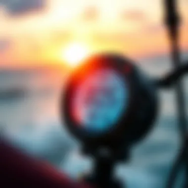 Advanced Wind Meter Functionality A high-tech wind meter displaying wind speed