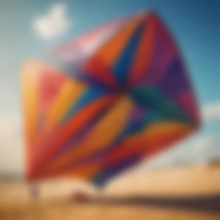 A close-up of a big kite's intricate design