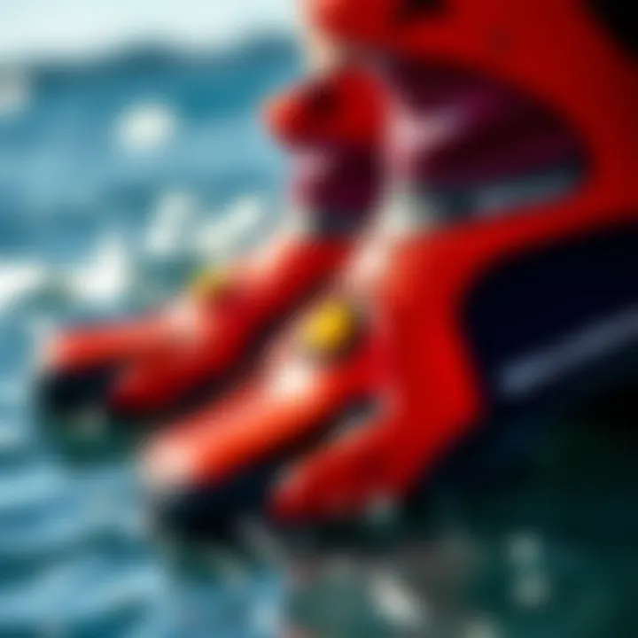 High-Performance Swimming Booties Close-up of high-performance swimming booties designed for kiteboarding