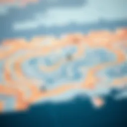 Detailed wind patterns on a map