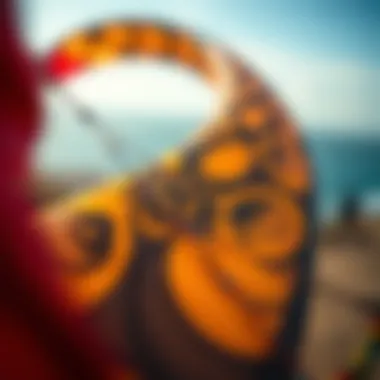 Close-Up of Intricate Kite Designs Close-up shot of a Cali kite showcasing intricate design patterns