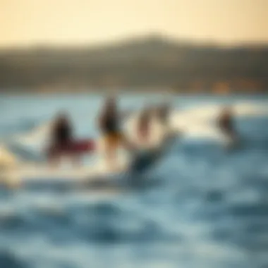 Mastering Techniques and Tricks in Hydro Wakeboarding A group of hydro wakeboarders performing tricks on the water