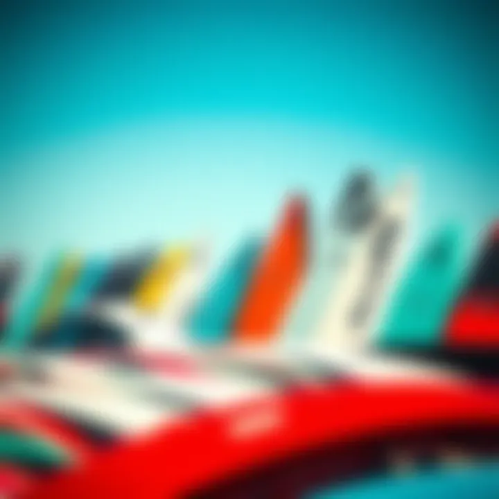 Diverse Selection of Used Wing Foil Boards Variety of wing foil boards displayed for sale