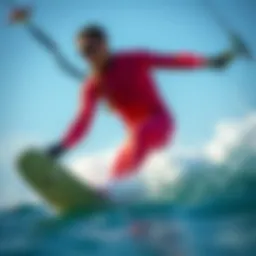 Zipperless wetsuit in action during kiteboarding