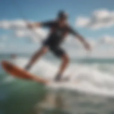 Kiteboarding enthusiast riding the waves with the Fanatic foil board, demonstrating its performance