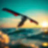 Dynamic Flight Board Hydrofoil Dynamic flight board hydrofoil gliding over water surface