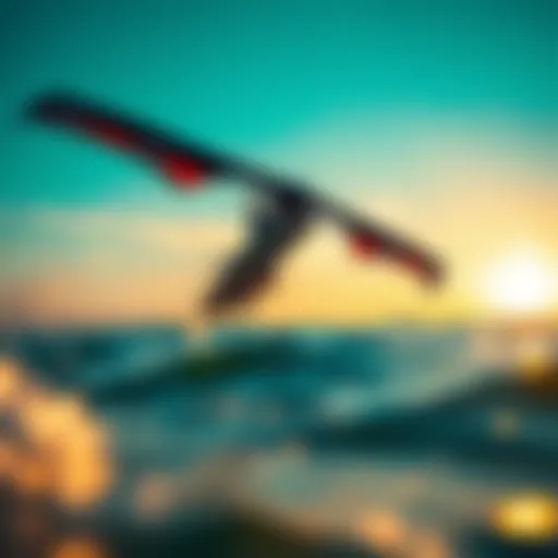 Dynamic Flight Board Hydrofoil Dynamic flight board hydrofoil gliding over water surface