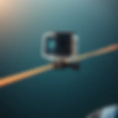 Close-Up of GoPro on Kite Line Close-up of GoPro mounted on kite line during flight