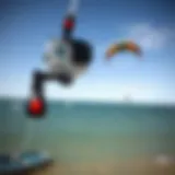 Kite line mount showcasing GoPro camera attachment