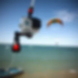 Kite line mount showcasing GoPro camera attachment