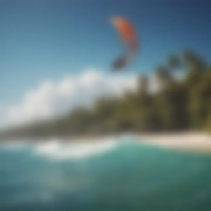 Scenic kiteboarding destination with clear waters