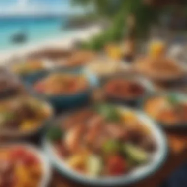 A Taste of Grand Cayman's Culinary Diversity Colorful local cuisine displayed beautifully