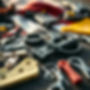 An array of kite repair materials laid out for easy access.