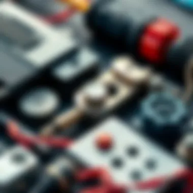 Close-up view of kite repair components showcasing various parts.