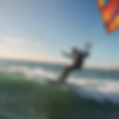 A group of kite surfers riding the waves, showcasing the local culture.