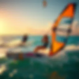 Kite surfers enjoying the vibrant waters of Tulum