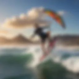 Kite surfing action on Cape Town's East coast