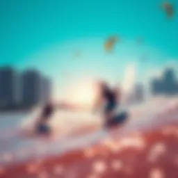 Kite surfers navigating the vibrant waters of San Juan