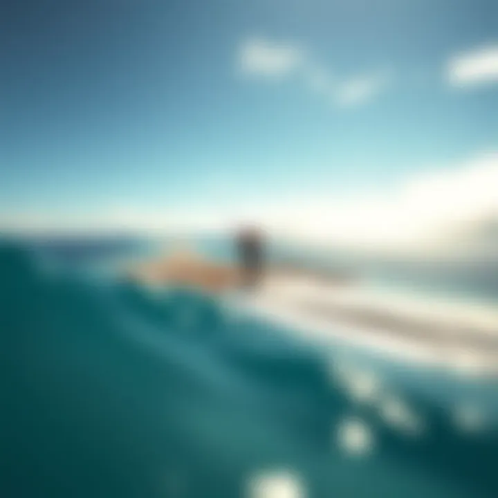 Ideal Kiteboarding Location A picturesque kiteboarding location with clear waters and perfect wind conditions