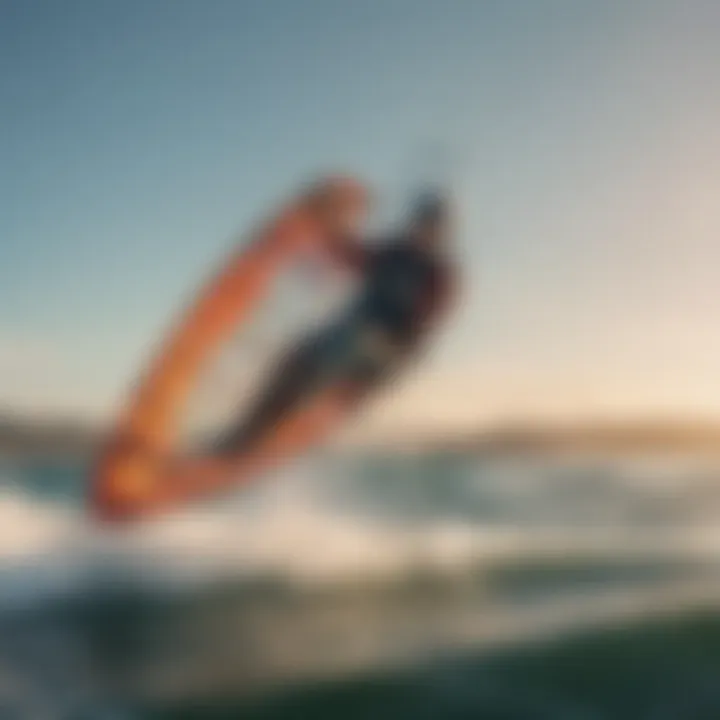 An expert kiteboarder examining a high-performance kite, emphasizing quality and craftsmanship.