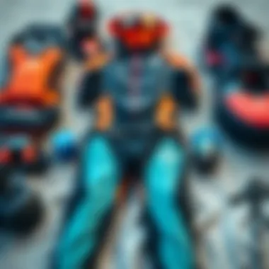 Essential Kiteboarding Gear Featuring Ion Wetsuit Kiteboarding gear laid out with Ion wetsuit prominently featured