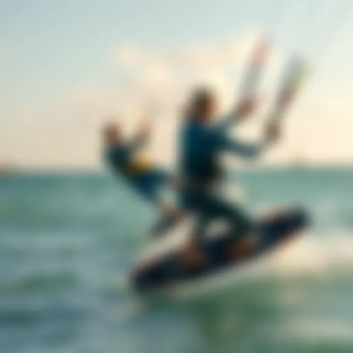 Kiteboarding Thrills in Pelican Bay Kiteboarders catching the wind in Pelican Bay, showcasing the sport's thrill.