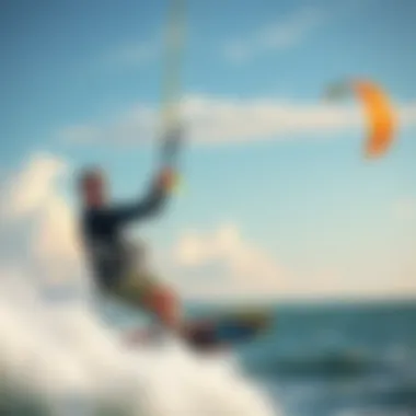 Kitesurfing enthusiast enjoying a session with Ozone kite