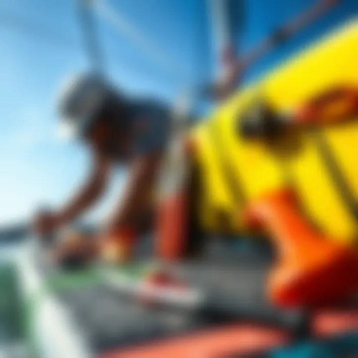 Maintenance tools and gear for kitesurfing board upkeep