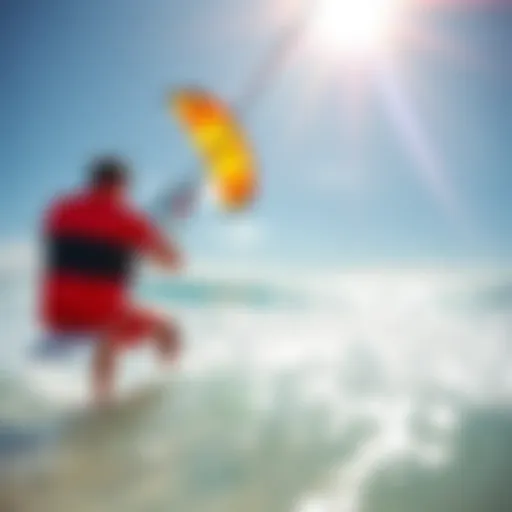 Experience the Thrill of Kitesurfing A vibrant kitesurfing scene on a sunny beach