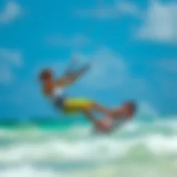 Kitesurfing action in Miami Beach