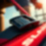 Close-up of a kitesurfing strap showcasing its texture and design