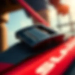 Close-up of a kitesurfing strap showcasing its texture and design