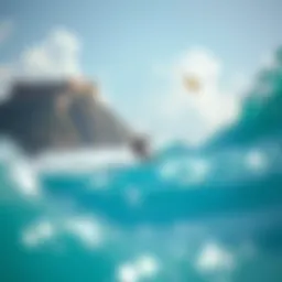 A stunning kitesurfer riding the waves in Tulum