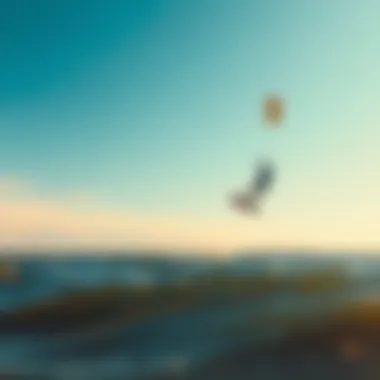 Clear Skies Over Lake Erie for Kiteboarding Kiteboarding at Lake Erie under clear skies