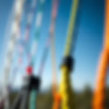 Choosing the Right Kite Strings for Optimal Flight A selection of kite strings made from different materials, illustrating the importance of line strength and flexibility.