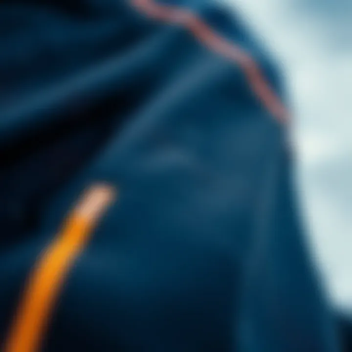 Close-up of Mystic Drysuit Material Close-up view of Mystic drysuit material showcasing its texture