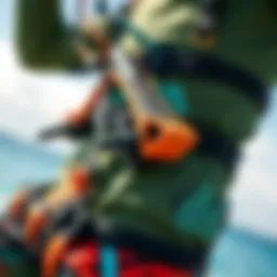 Detailed view of the Mystic Kiteboarding Harness showing design elements