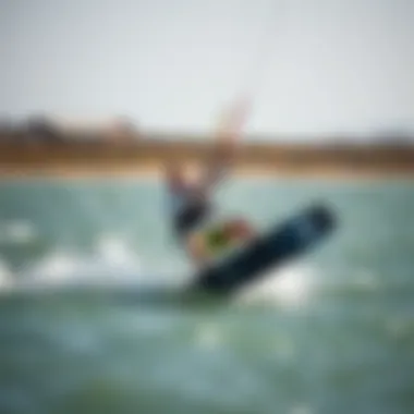Performance of the Mystic Harness in Kiteboarding Kiteboarder using the Mystic harness in action on the water