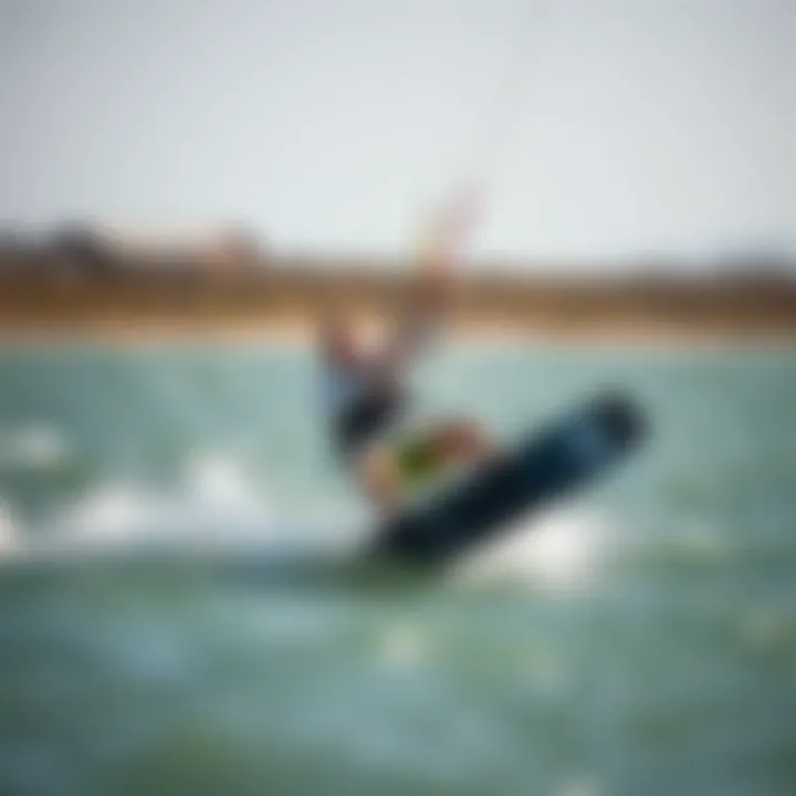 Performance of the Mystic Harness in Kiteboarding Kiteboarder using the Mystic harness in action on the water