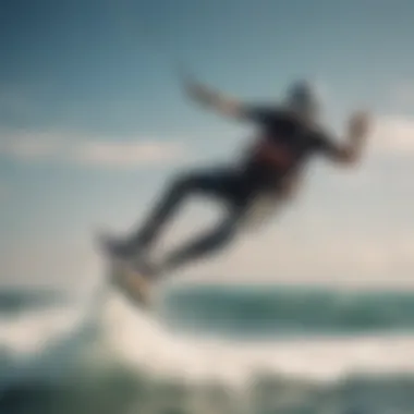 Dynamic kiteboarding action showcasing Mystic Kitesurf gear